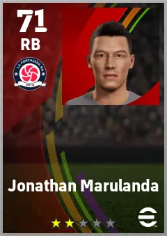 Jonathan Marulanda eFootball 2026 player card — 71 OVR RB