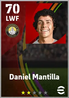 Daniel Mantilla eFootball 2026 player card — 70 OVR LWF