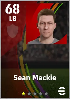 Sean Mackie eFootball 2026 player card — 68 OVR LB