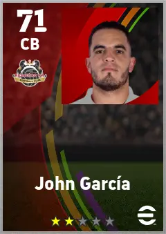 John Garcia eFootball 2026 player card — 71 OVR CB