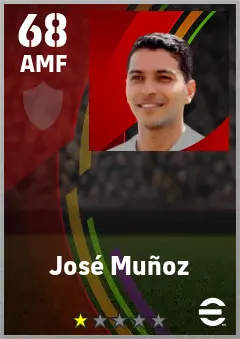 Jose Munoz eFootball 2026 player card — 68 OVR AMF