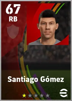 Santiago Gomez eFootball 2026 player card — 67 OVR RB