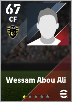 Wessam Abou Ali eFootball 2026 player card — 67 OVR CF