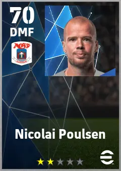 Nicolai Poulsen eFootball 2026 player card — 70 OVR DMF