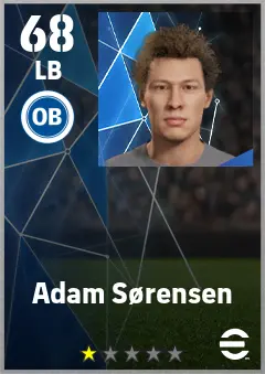 Adam Sorensen eFootball 2026 player card — 68 OVR LB