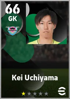 Kei Uchiyama eFootball 2026 player card — 66 OVR GK