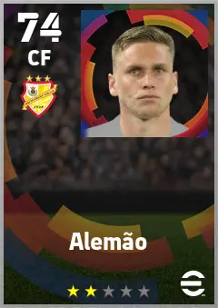 Alemao eFootball 2026 player card — 74 OVR CF