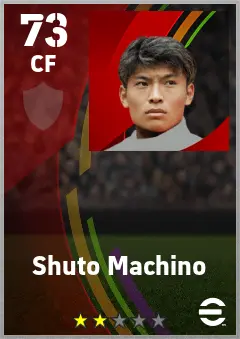 Shuto Machino eFootball 2026 player card — 73 OVR CF