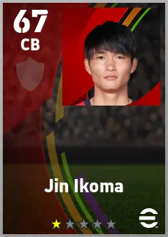 Jin Ikoma eFootball 2026 player card — 67 OVR CB
