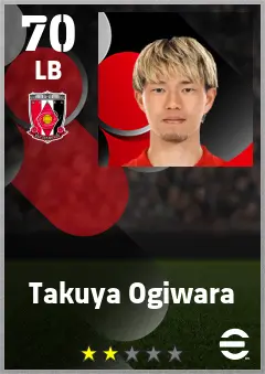 Takuya Ogiwara eFootball 2026 player card — 70 OVR LB