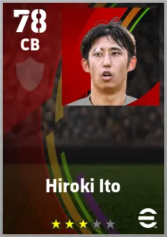 Hiroki Ito eFootball 2026 player card — 78 OVR CB