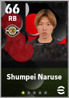 Shumpei Naruse eFootball 2026 player card — 66 OVR RB