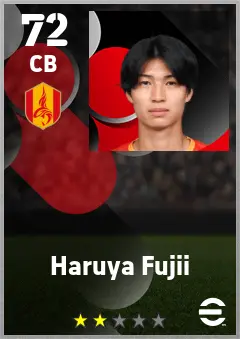 Haruya Fujii eFootball 2026 player card — 72 OVR CB