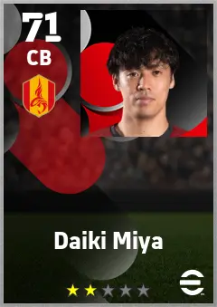 Daiki Miya eFootball 2026 player card — 71 OVR CB
