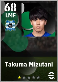 Takuma Mizutani eFootball 2026 player card — 68 OVR LMF