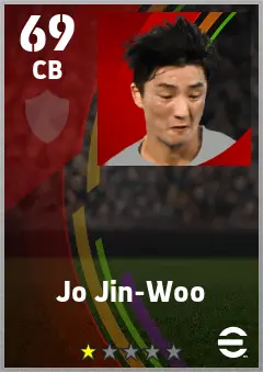 Jo Jin-Woo eFootball 2026 player card — 69 OVR CB