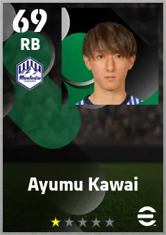 Ayumu Kawai eFootball 2026 player card — 69 OVR RB