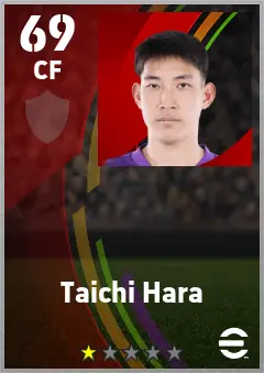 Taichi Hara eFootball 2026 player card — 69 OVR CF