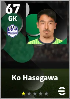 Ko Hasegawa eFootball 2026 player card — 67 OVR GK