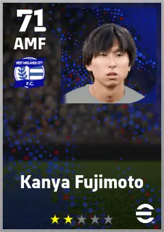 Kanya Fujimoto eFootball 2026 player card — 71 OVR AMF