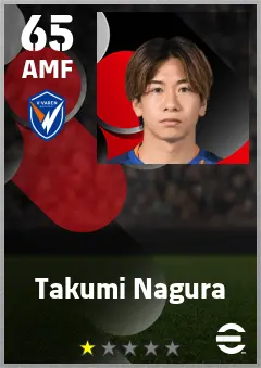 Takumi Nagura eFootball 2026 player card — 65 OVR AMF