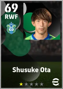 Shusuke Ota eFootball 2026 player card — 69 OVR RWF