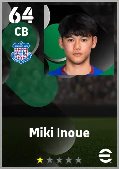Miki Inoue eFootball 2026 player card — 64 OVR CB