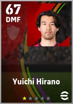Yuichi Hirano eFootball 2026 player card — 67 OVR DMF