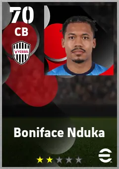 Boniface Nduka eFootball 2026 player card — 70 OVR CB