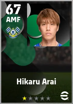 Hikaru Arai eFootball 2026 player card — 67 OVR AMF