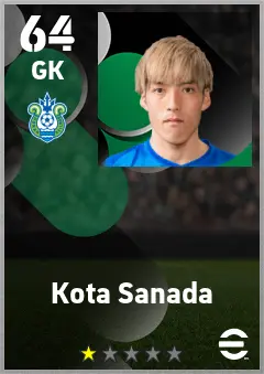 Kota Sanada eFootball 2026 player card — 64 OVR GK
