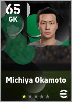 Michiya Okamoto eFootball 2026 player card — 65 OVR GK
