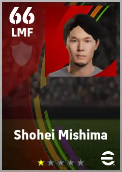 Shohei Mishima eFootball 2026 player card — 66 OVR LMF