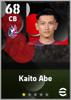 Kaito Abe eFootball 2026 player card — 68 OVR CB