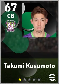 Takumi Kusumoto eFootball 2026 player card — 67 OVR CB