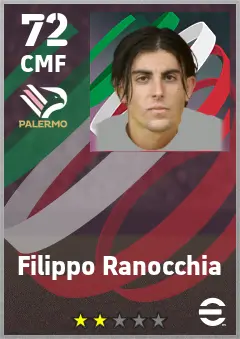 Filippo Ranocchia eFootball 2026 player card — 72 OVR CMF