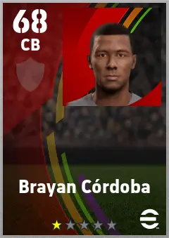 Brayan Cordoba eFootball 2026 player card — 68 OVR CB