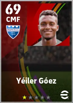 Yeiler Goez eFootball 2026 player card — 69 OVR CMF