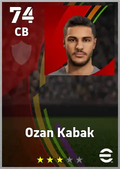 Ozan Kabak eFootball 2026 player card — 74 OVR CB