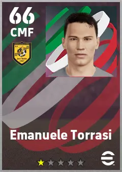 Emanuele Torrasi eFootball 2026 player card — 66 OVR CMF