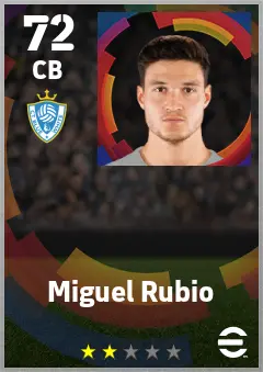 Miguel Rubio eFootball 2026 player card — 72 OVR CB