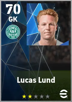 Lucas Lund eFootball 2026 player card — 70 OVR GK
