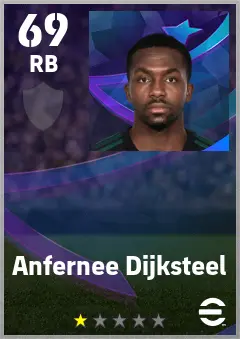 Anfernee Dijksteel eFootball 2026 player card — 69 OVR RB