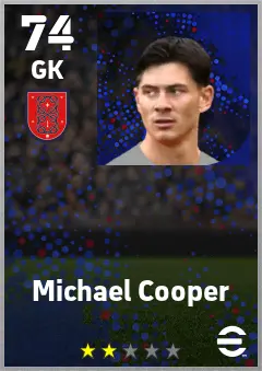 Michael Cooper eFootball 2026 player card — 74 OVR GK
