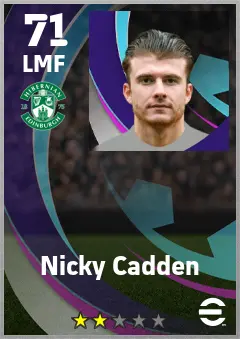 Nicky Cadden eFootball 2026 player card — 71 OVR LMF