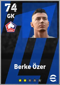 Berke Ozer eFootball 2026 player card — 74 OVR GK