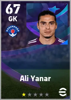 Ali Yanar eFootball 2026 player card — 67 OVR GK
