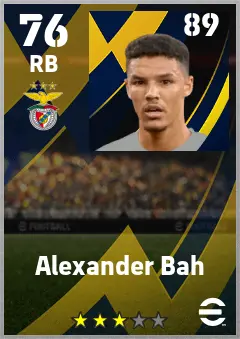 Alexander Bah eFootball 2026 player card — 76 OVR RB