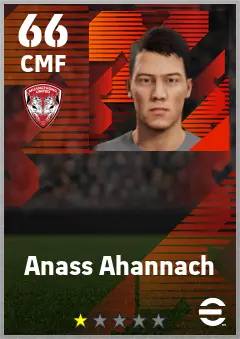 Anass Ahannach eFootball 2026 player card — 66 OVR CMF