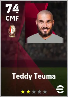 Teddy Teuma eFootball 2026 player card — 74 OVR CMF